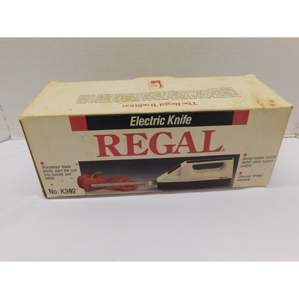 Regal Electric Knife Kitchen Appliance Vintage White K382